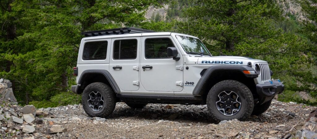 a light grey jeep parked on an idaho mountain road sun valley back way in featured image