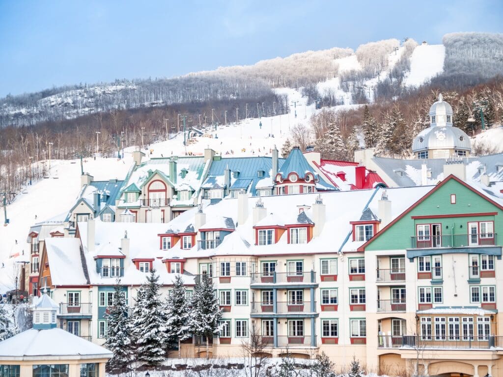 Beautiful Mount-Tremblant ski resort winter view Canada tips for skiing mont-tremblant